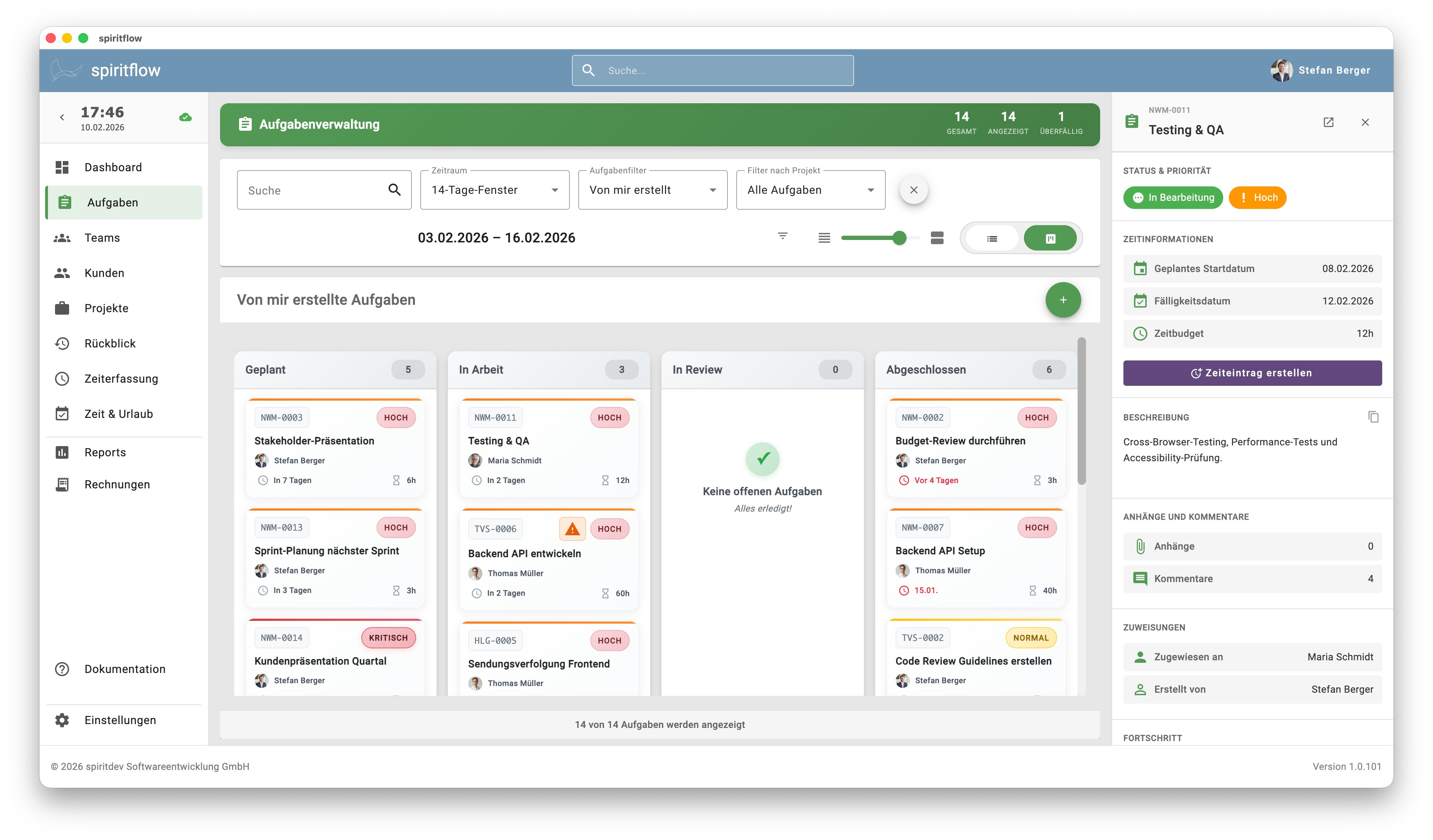 spiritflow Aufgabenverwaltung